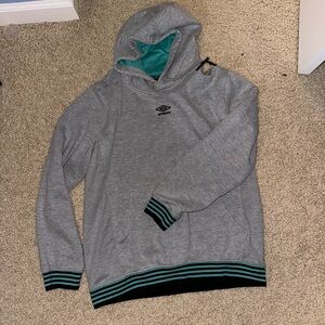 Umbro Gray Hoodie with Teal Accents